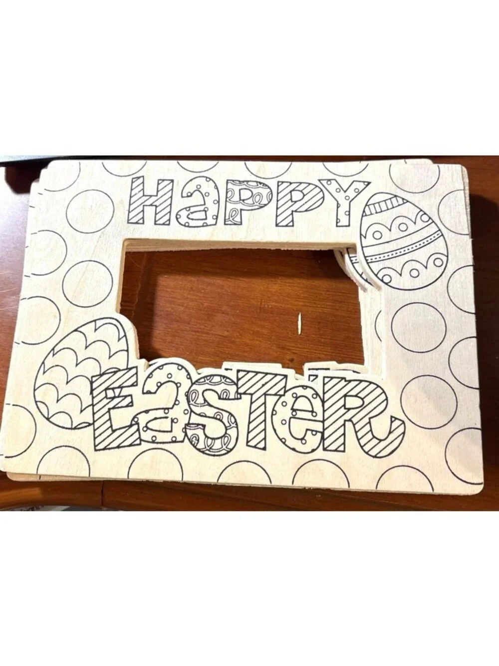Color Your Own Wooden Easter 3 Picture Frames Only You Color Paint Marker New